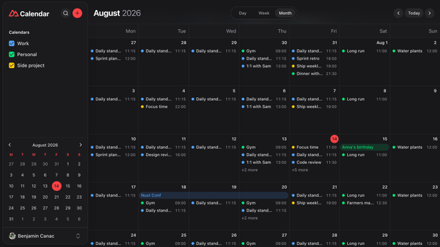 Template Calendar screenshot