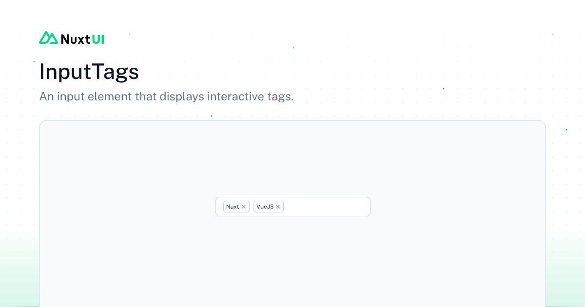 Vue InputTags Component - Nuxt UI